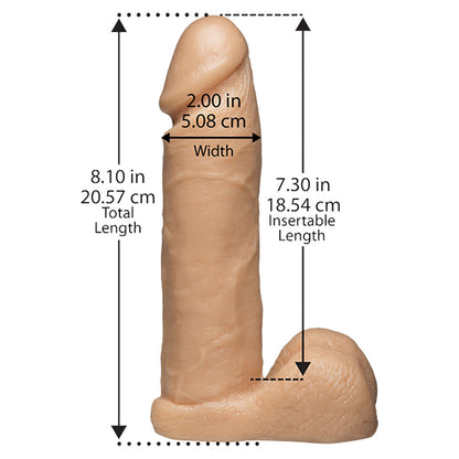 VacULock 8 Inch Realistic Cock Attachment Flesh Pink