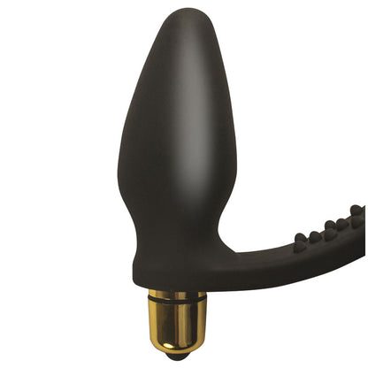 Rocks Off 7 Speed ROZen Cockring And Anal Plug Black