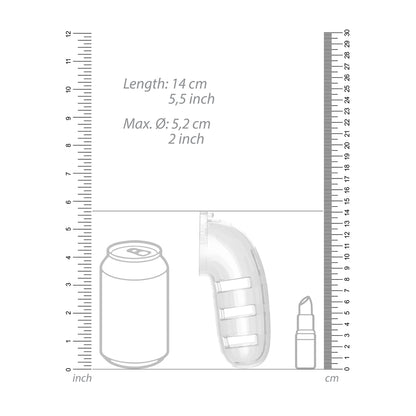 Man Cage 12  Male 5.5 Inch Clear Chastity Cage With Anal Plug