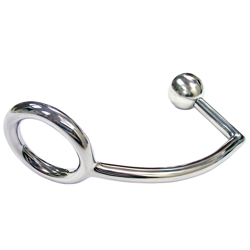 Rouge Stainless Steel Cock Ring With Anal Probe