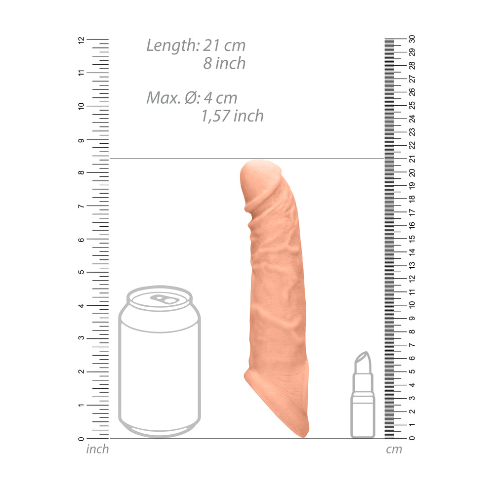 RealRock 8 Inch Penis Sleeve Flesh Pink