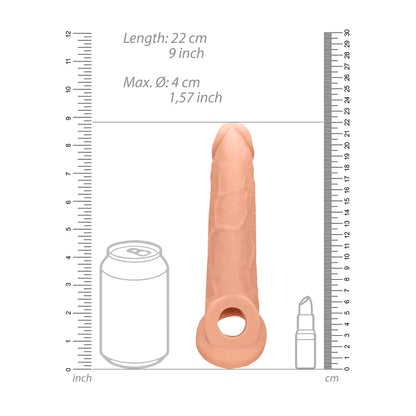 RealRock 9 Inch Penis Sleeve Flesh Pink