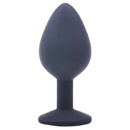 Medium Black Jewelled Silicone Butt Plug